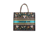 Christian Dior Large Black Multicolour Embroidery Book Tote